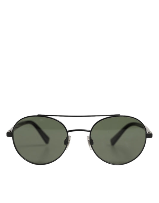 Matte Black Steel Frame Gray Lens Sunglasses