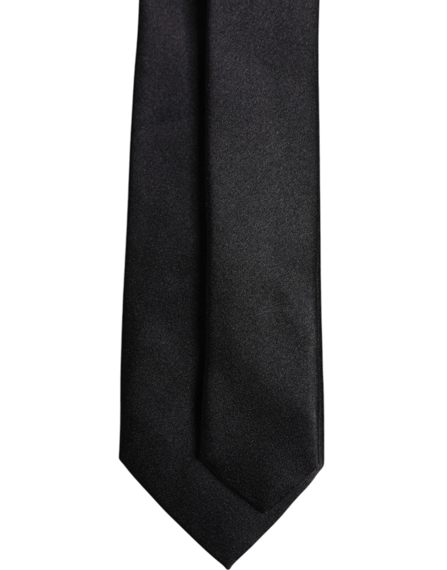 Men Black Solid Silk Adjustable Necktie Accessory Tie