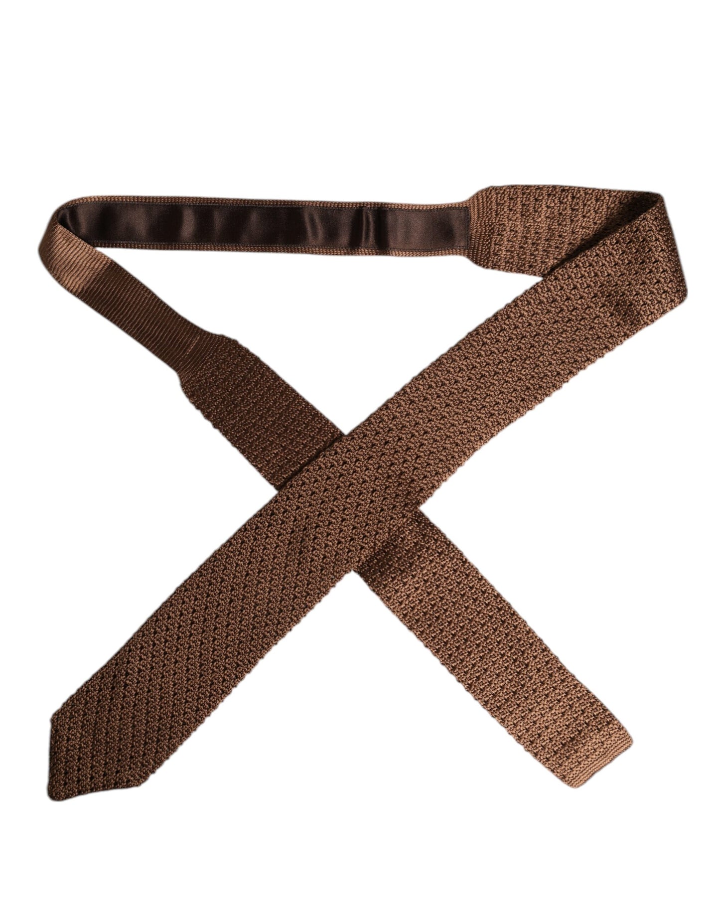 Brown 100% Silk Adjustable Necktie Men Accessory Tie