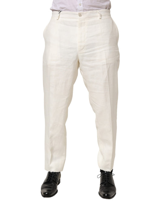 White Linen Formal Dress Men Trouser Pants