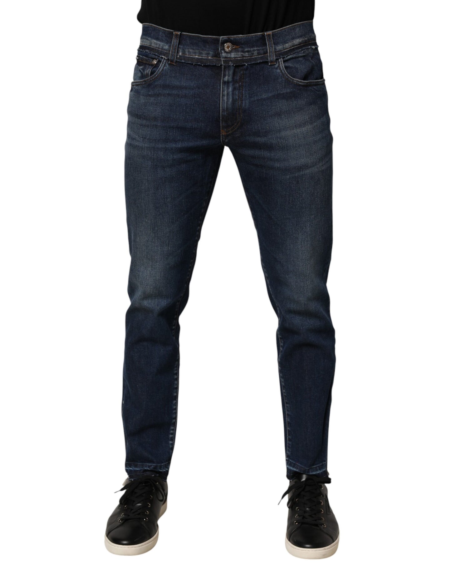 Blue Cotton Stretch Skinny Men Denim Jeans