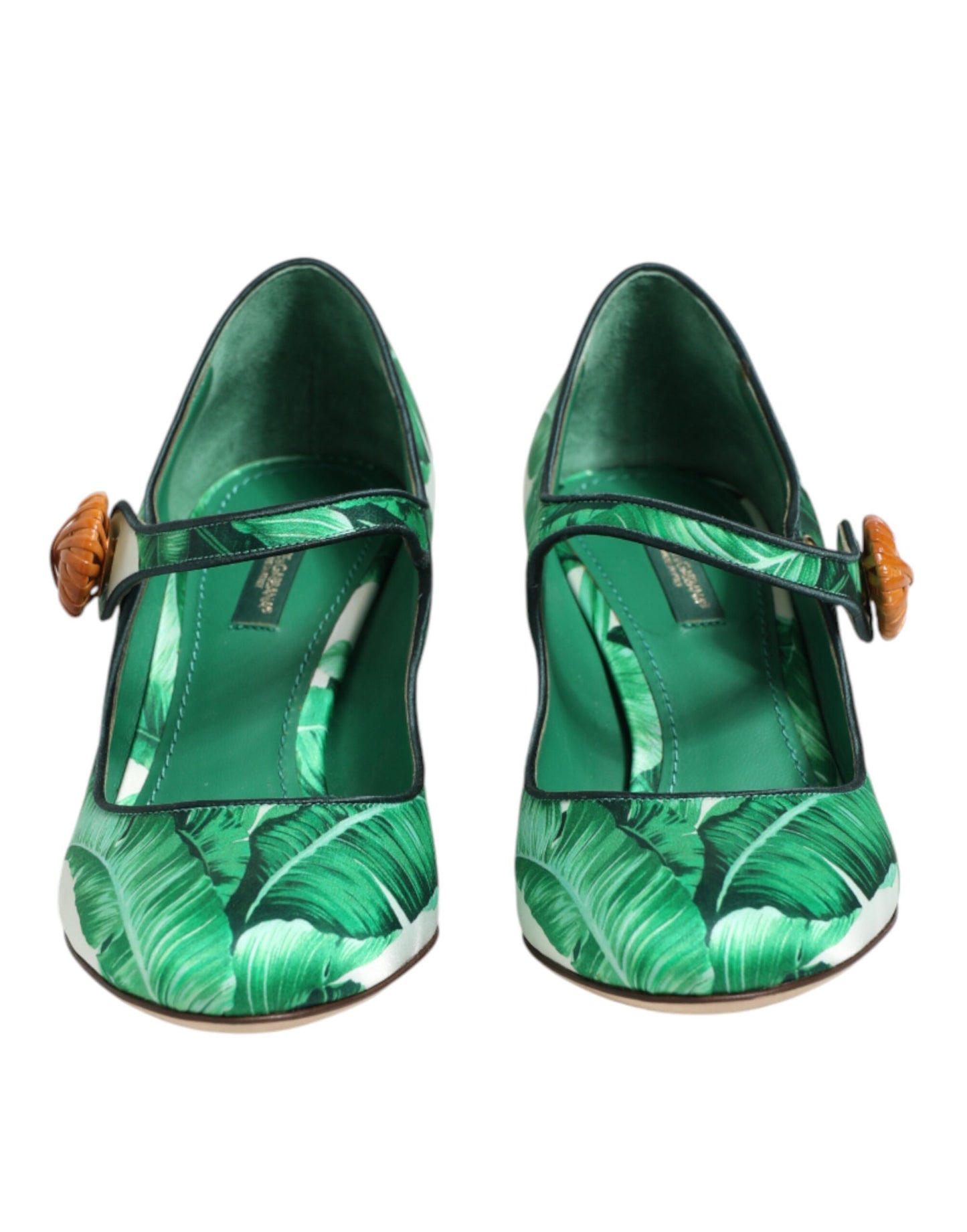 Green Silk MARY JANES Leaf Sandals Shoes
