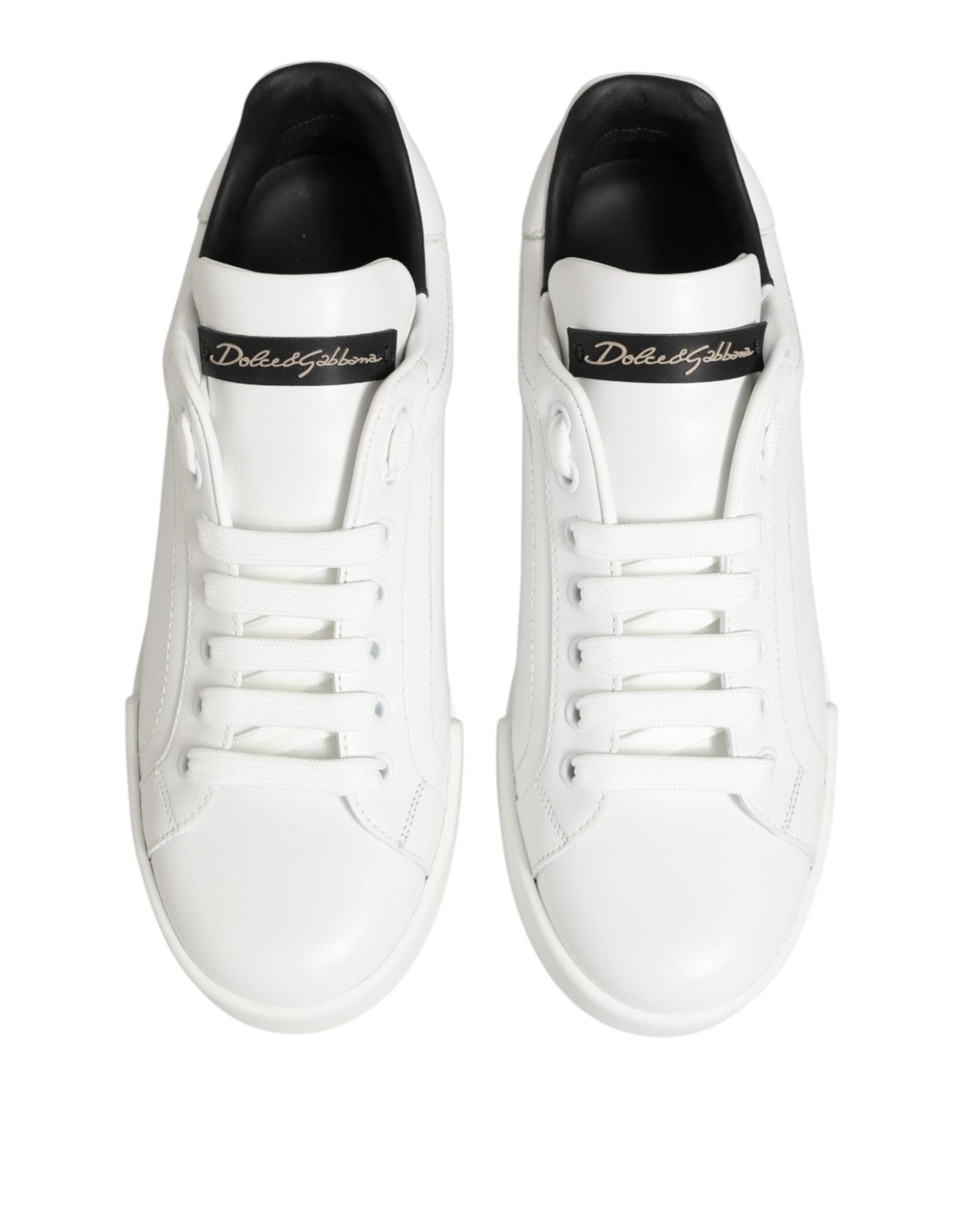 White Leather Lace Up Low Top Sneakers Shoes