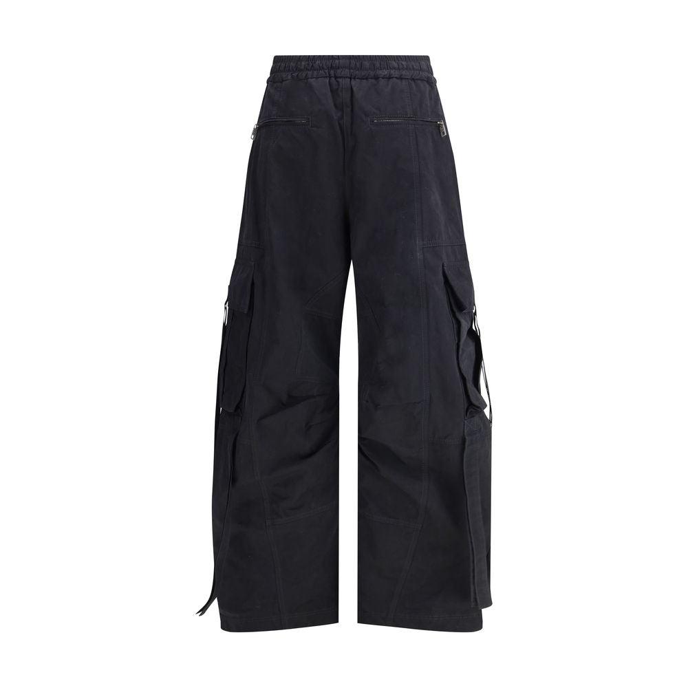 Black Cotton Cargo Pants