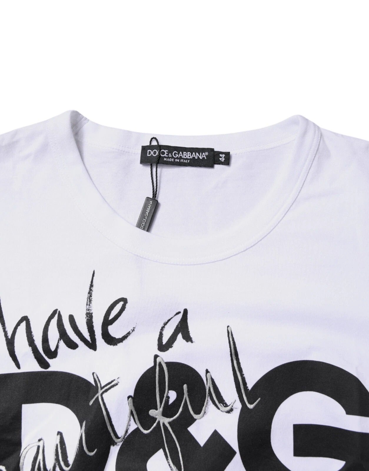 White Graphic Print Cotton Crew Neck T-shirt