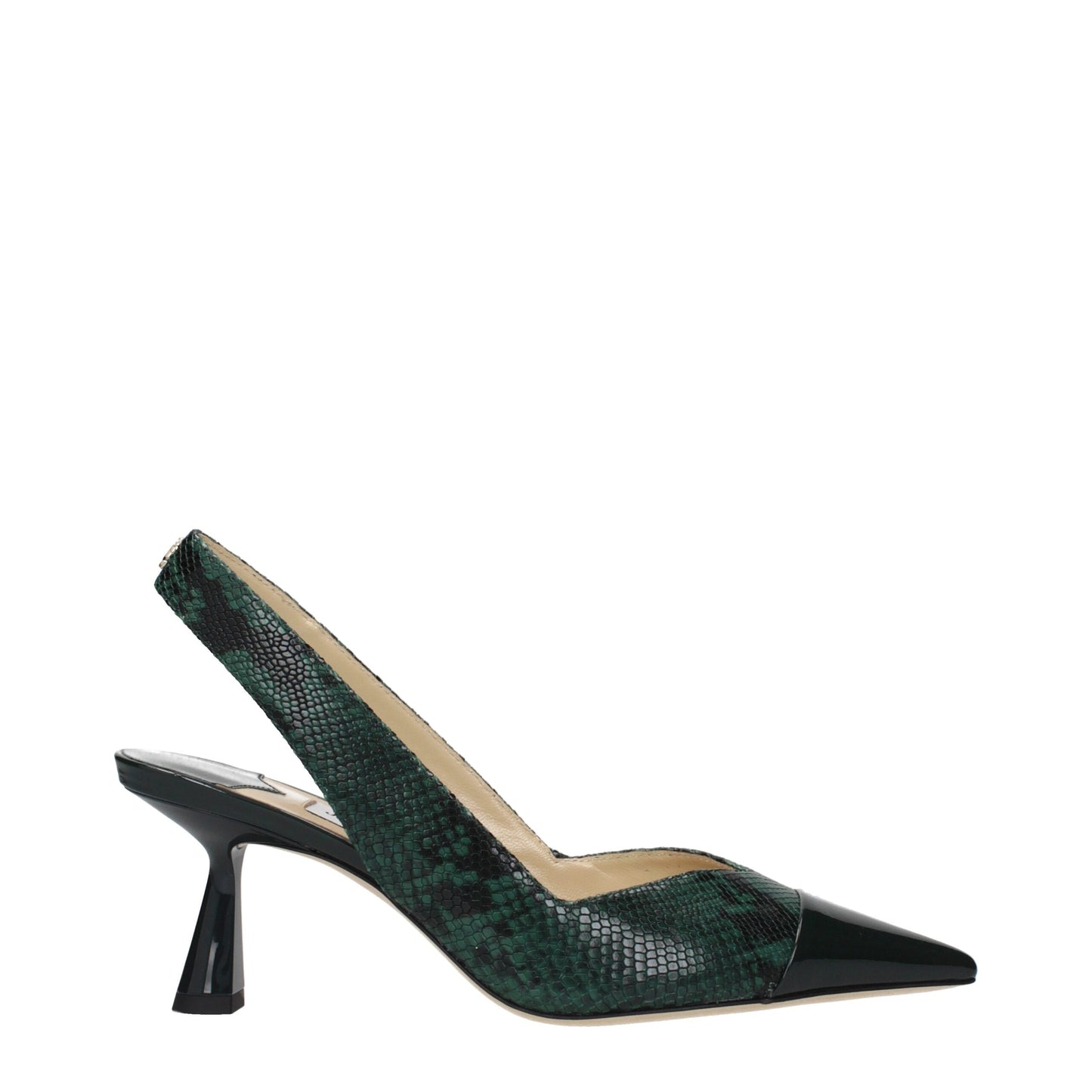 Green Leather High Heel Pumps