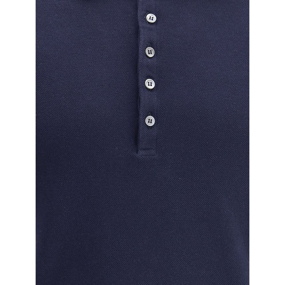 Blue Cotton Polo Shirt