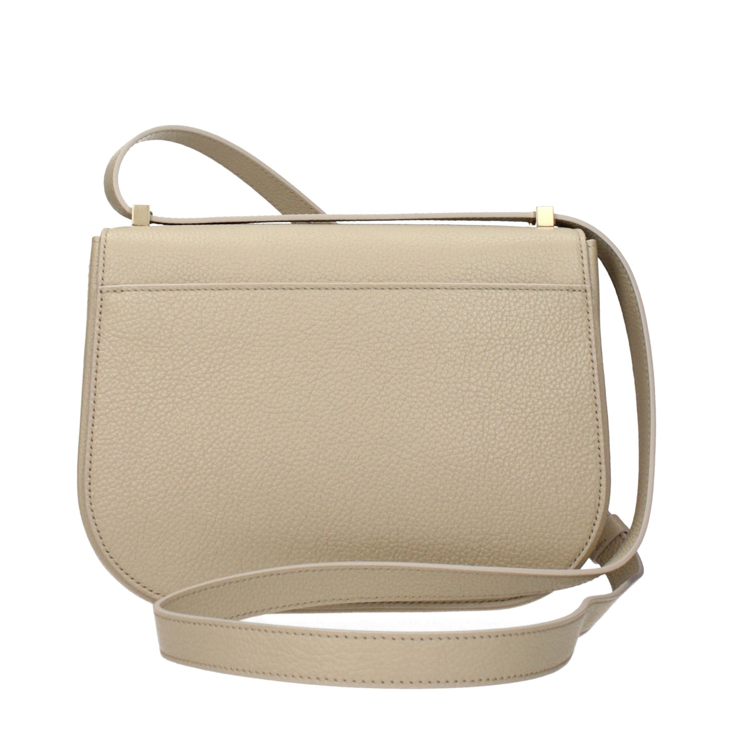 Gray Leather Crossbody Bag