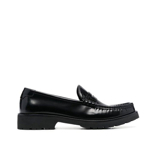 Black Calfskin Slip-On Loafers