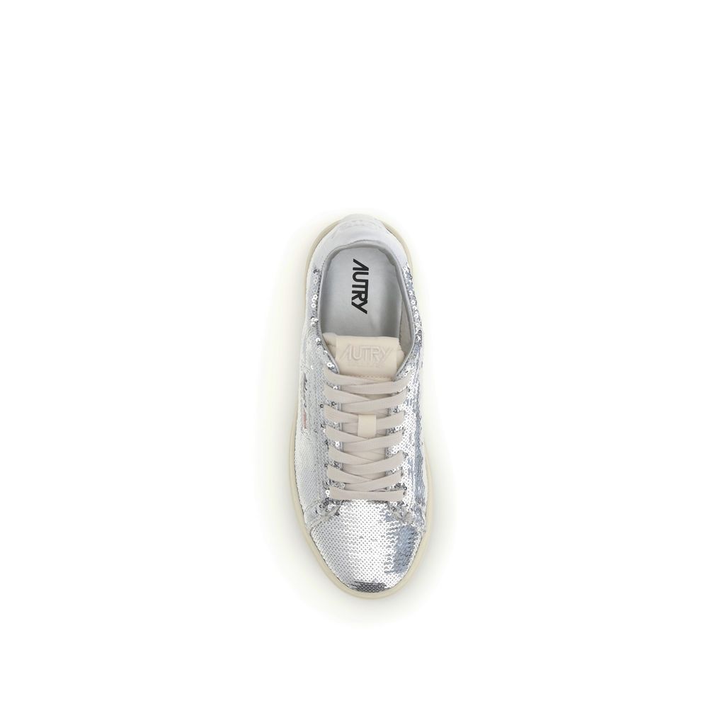 Silver Calf Leather Bos Taurus Low Top Sneakers