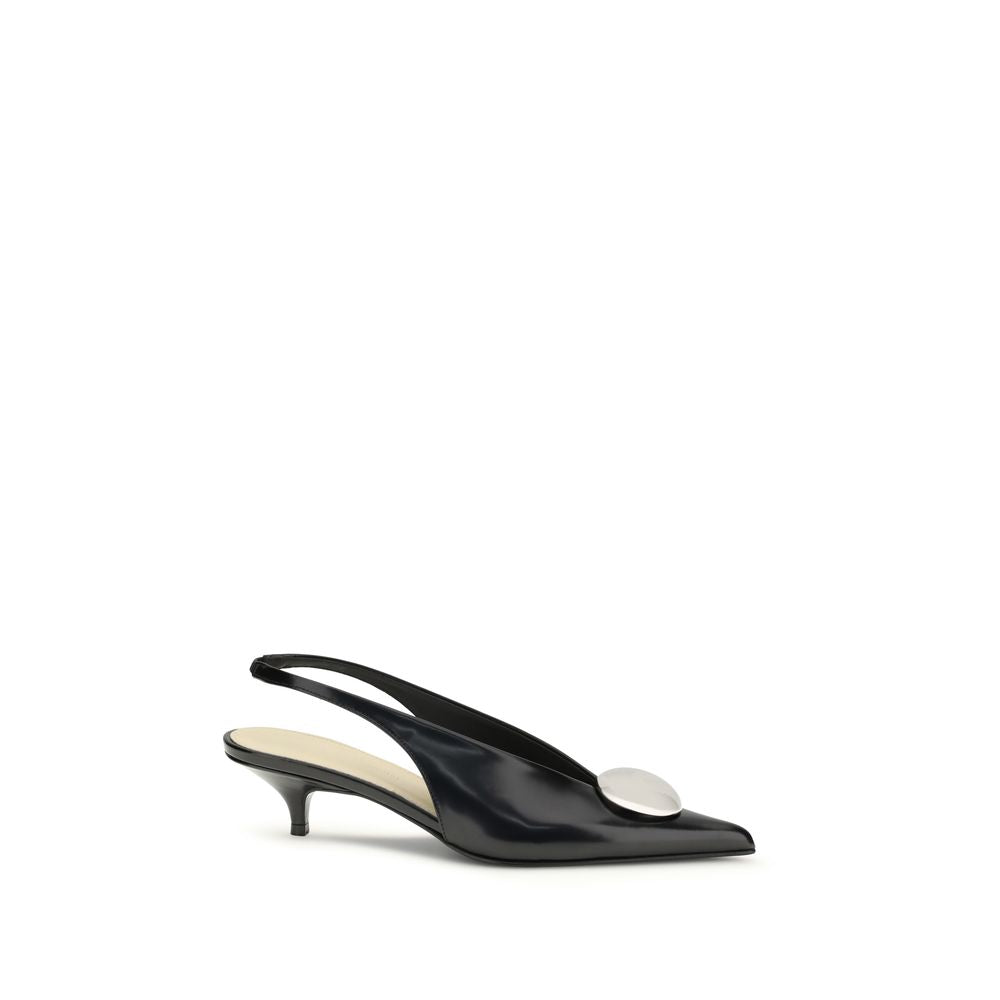Black Calf Leather Bos Taurus Mid Heel Pumps