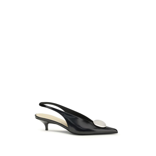 Black Calf Leather Bos Taurus Mid Heel Pumps