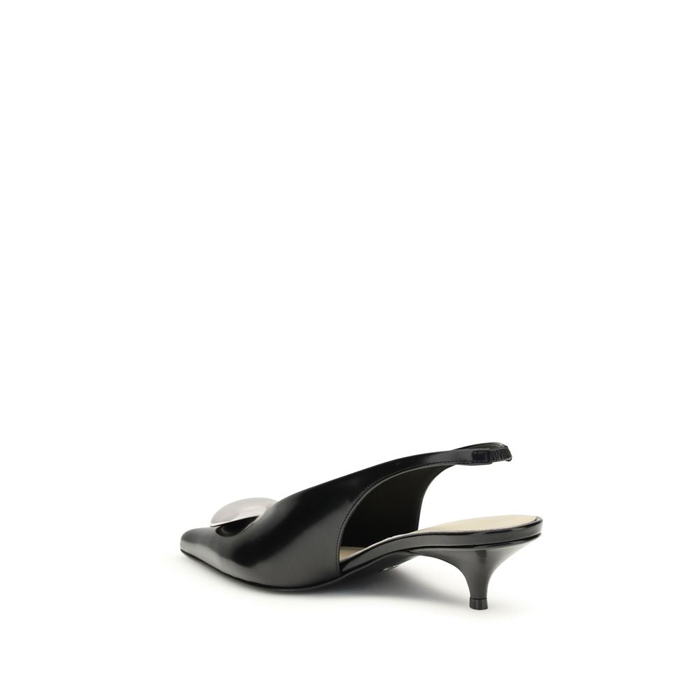 Black Calf Leather Bos Taurus Mid Heel Pumps