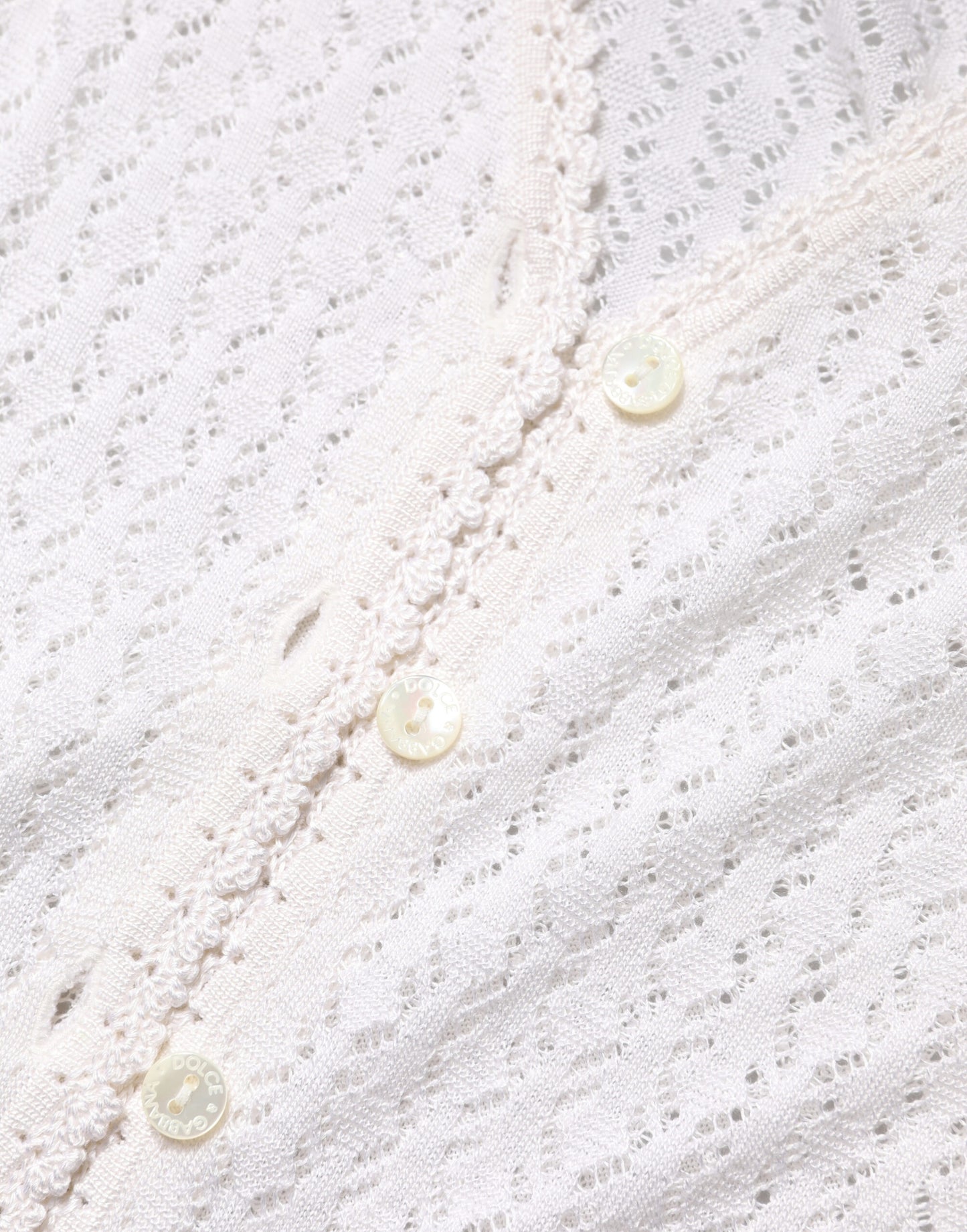 White Lace Silk Knit Long Sleeves Cardigan Top