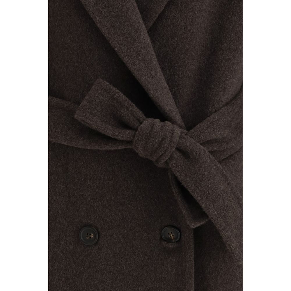Brown Fleece Wool Coat