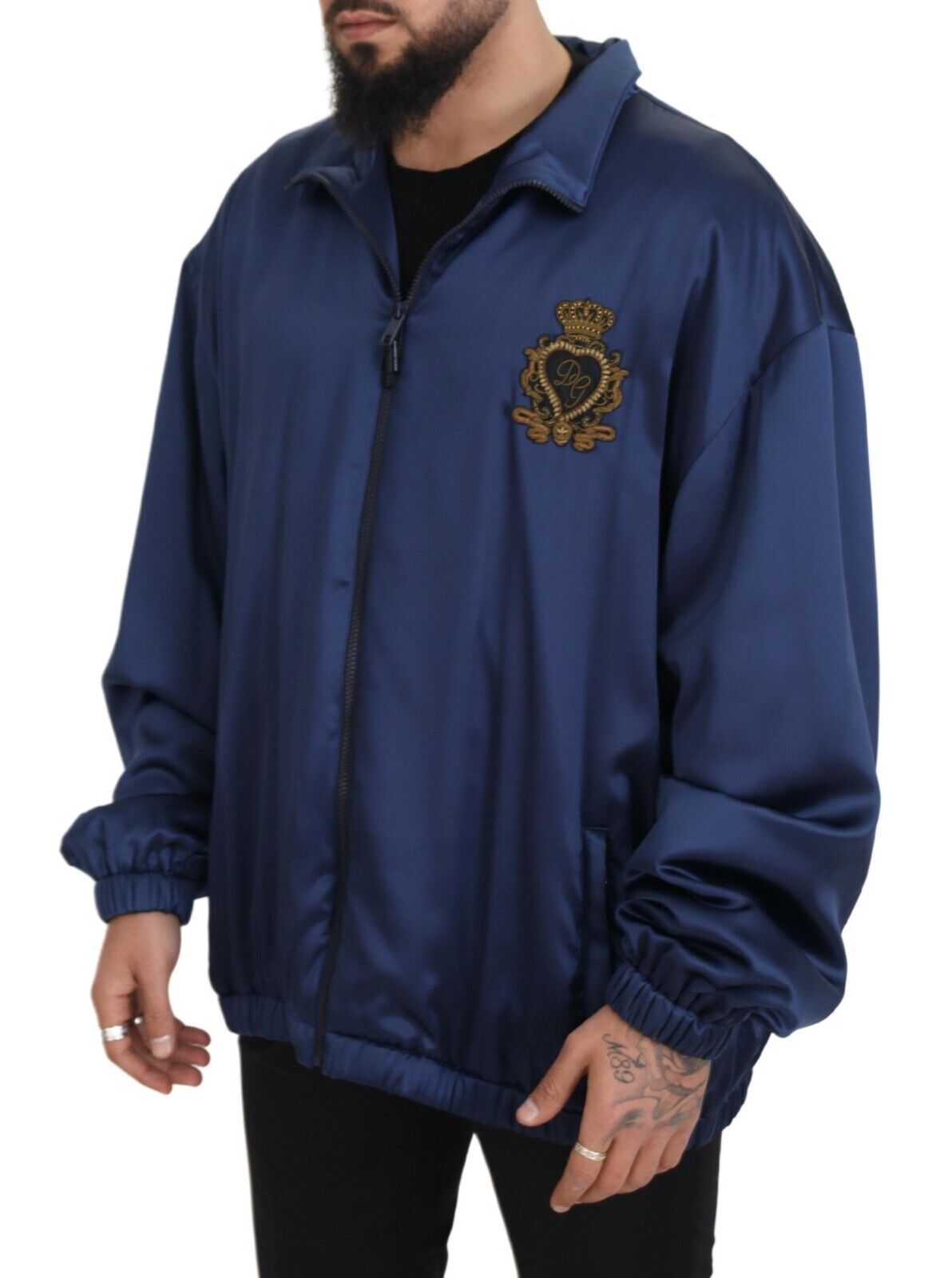 Blue Heraldic Patch Full Zip KHALED Jacket