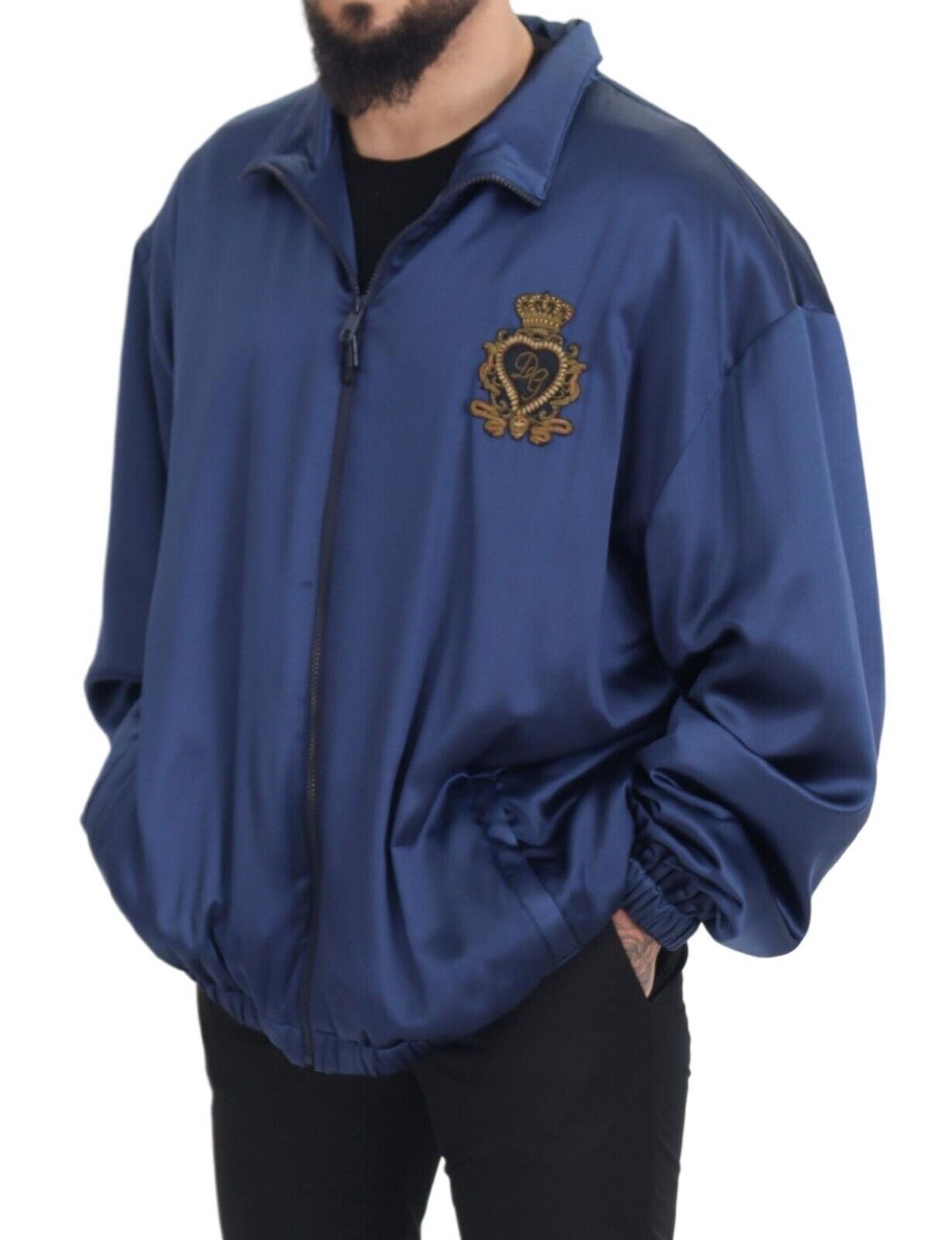 Blue Heraldic Patch Full Zip KHALED Jacket