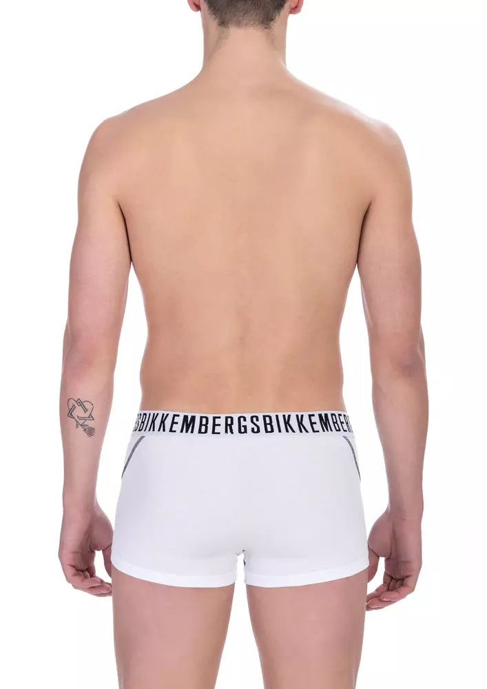 White Cotton Men's Trunk Underwear Bi-Pack