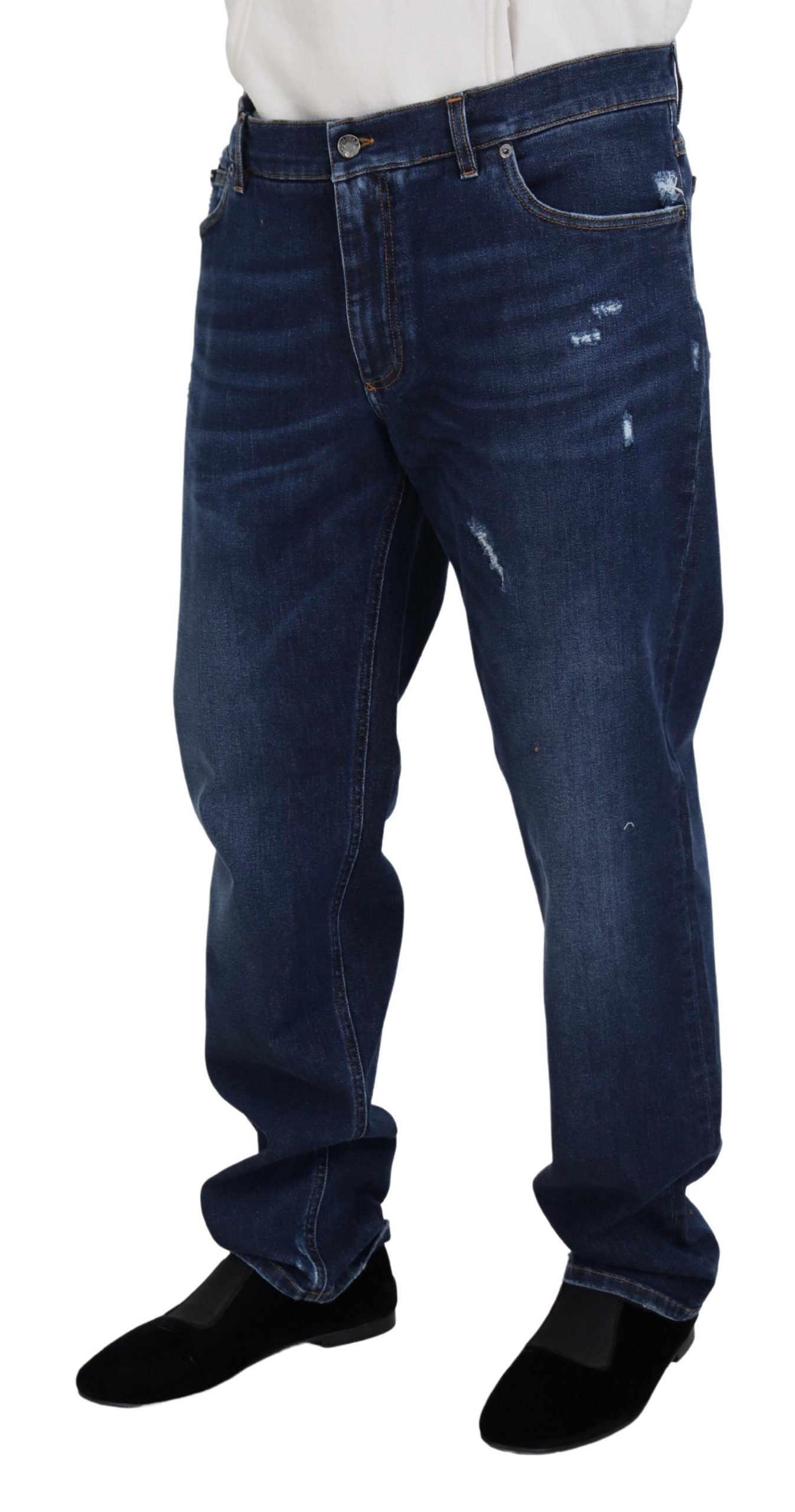 Blue Washed Cotton Casual Denim Jeans
