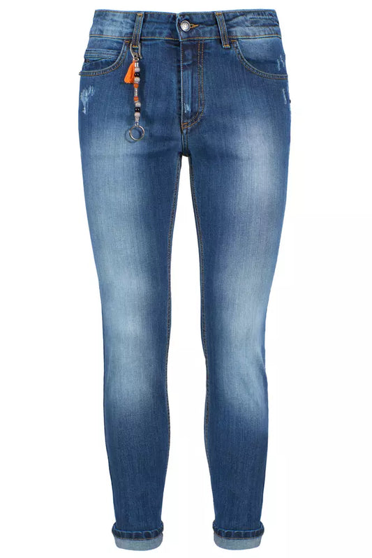 Blue Cotton Men's Slim-Fit Jeans