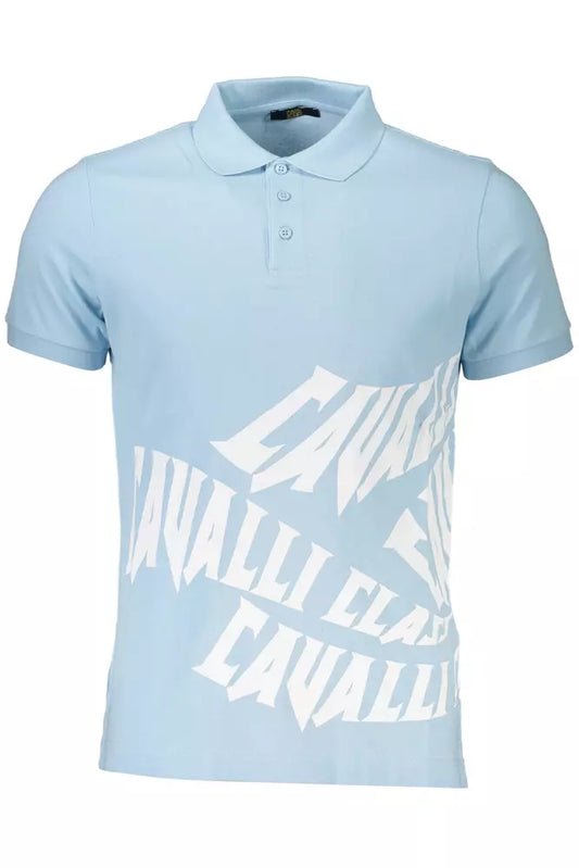 Light Blue Cotton Men Polo Shirt