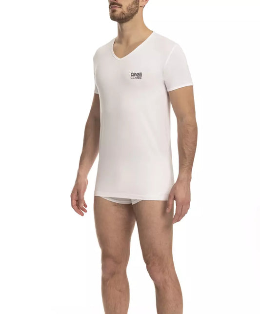 White Cotton Men T-Shirt