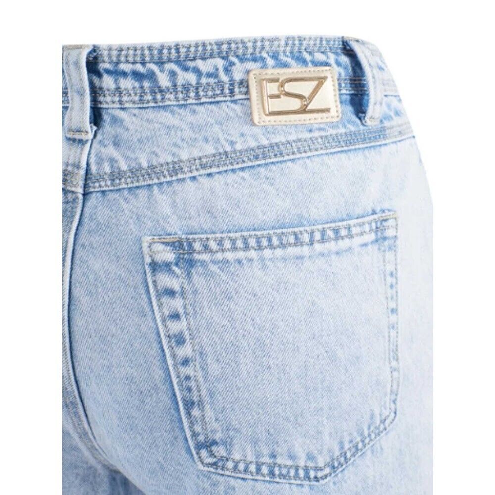 Blue Cotton Women High-Waisted Jean