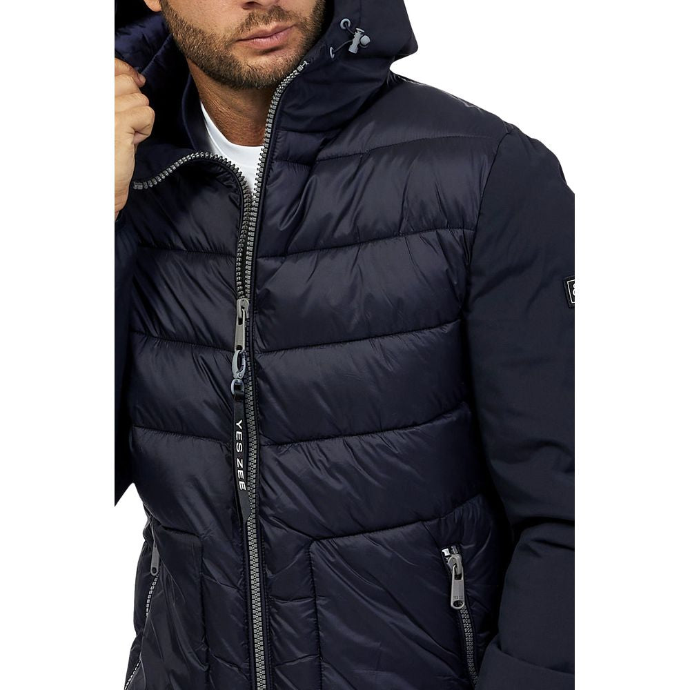 Blue Nylon Men Jacket