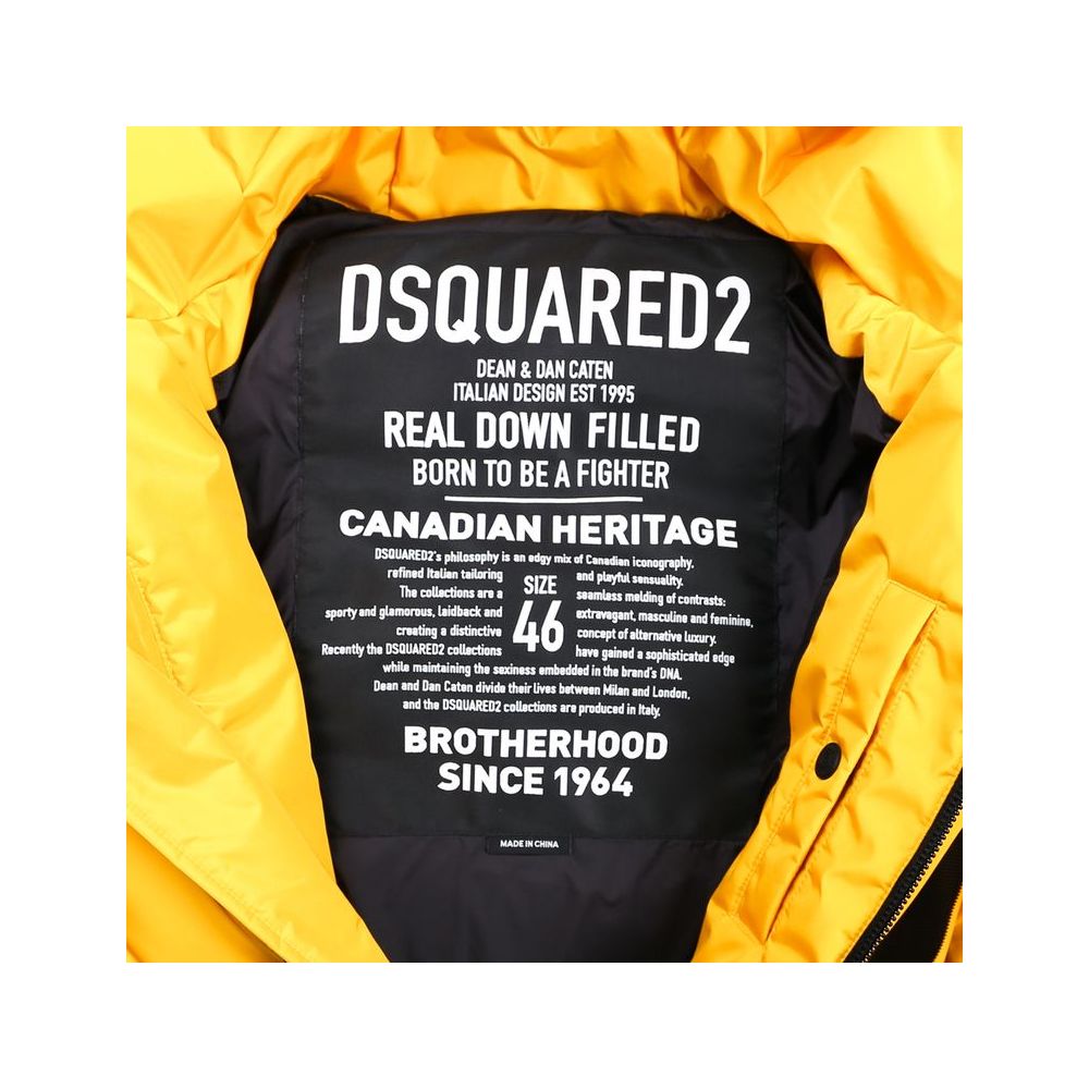 Yellow Nylon Men's Down Jacket