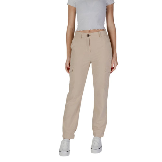 Beige Polyester Pant