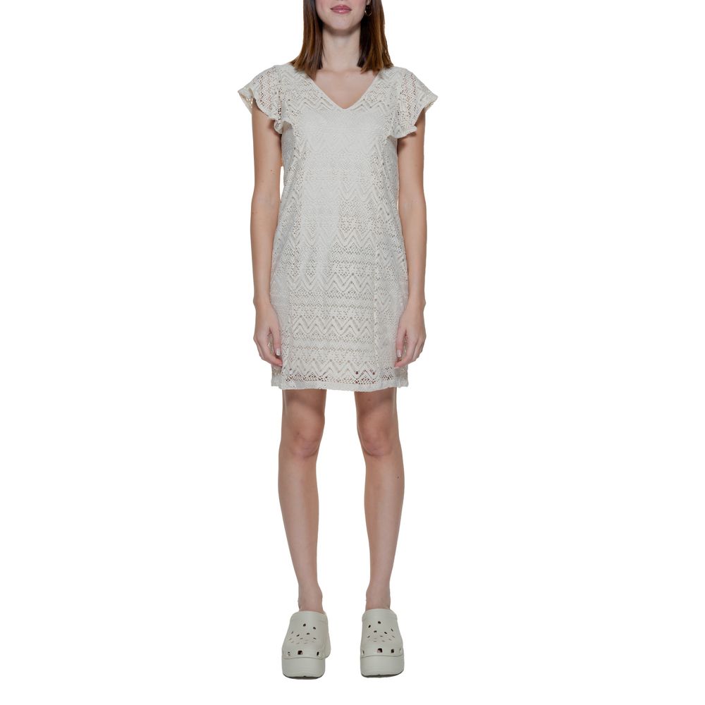 Beige Polyester Midi