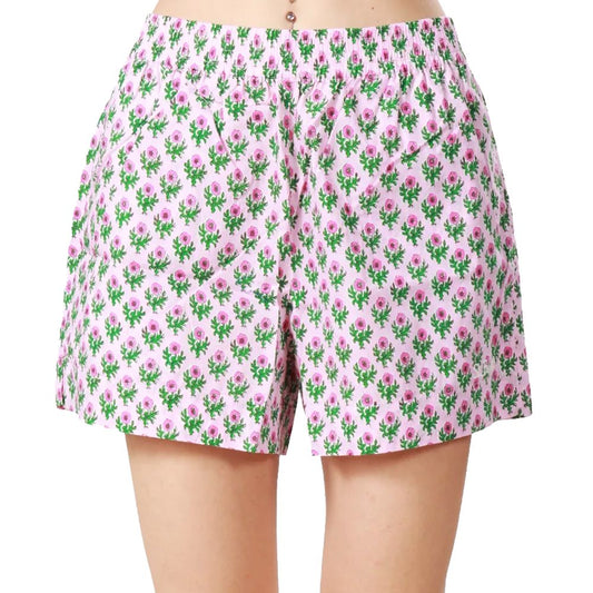 Pink Cotton Women Short