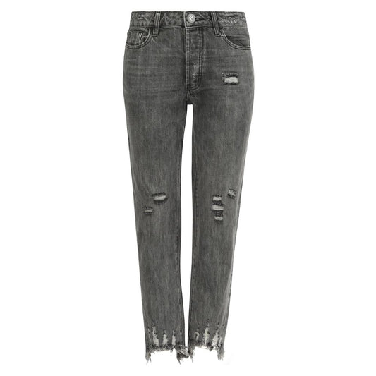 Gray Cotton Women Jean