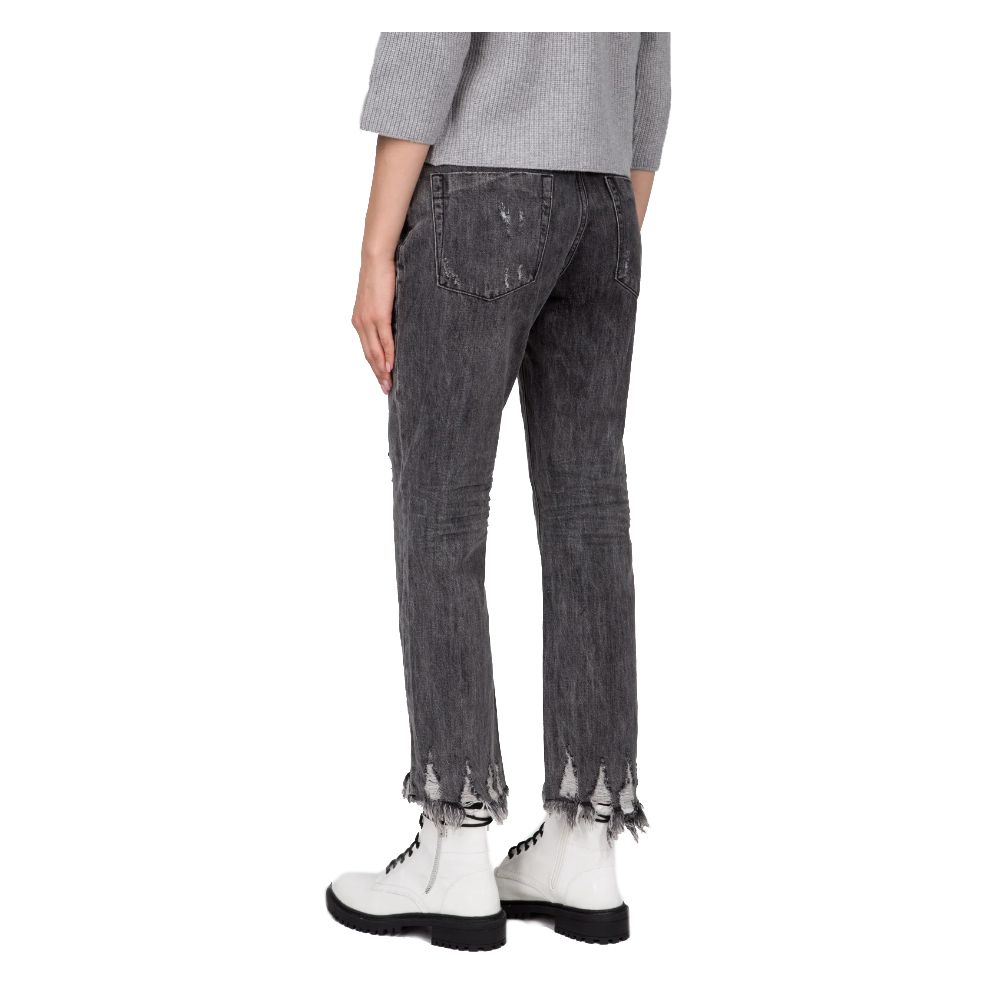 Gray Cotton Women Jean