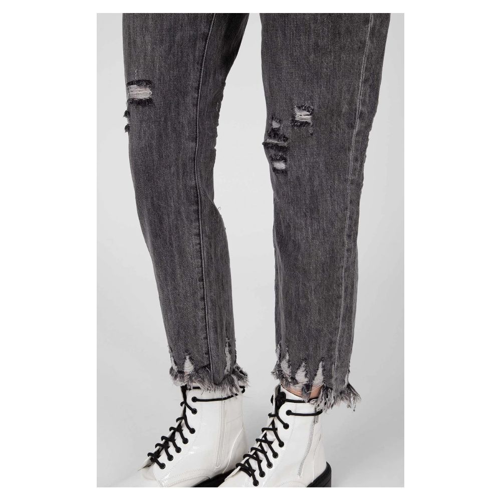 Gray Cotton Women Jean