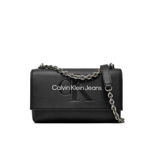 Black And White Artificial Leather Handbag
