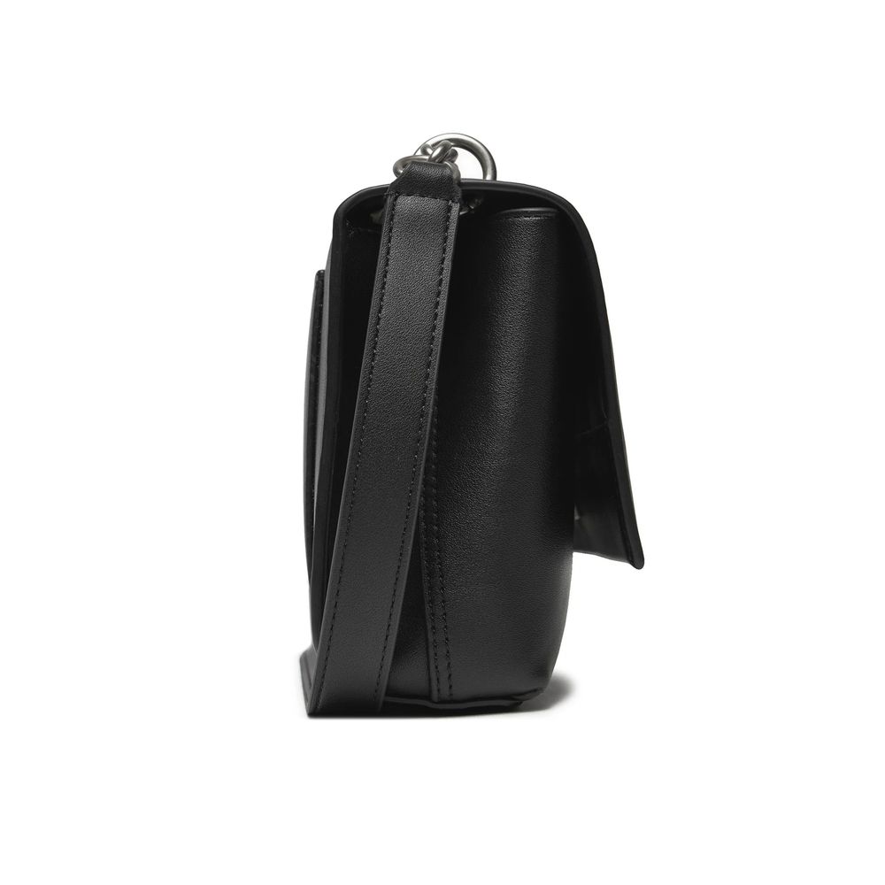 Black And White Artificial Leather Handbag