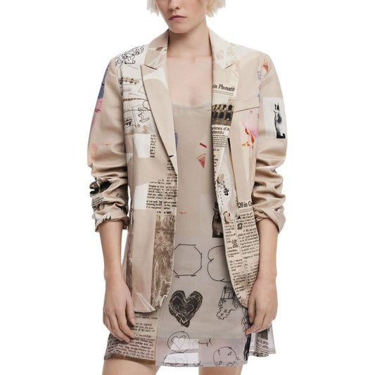 Beige Cotton Suits & Blazer