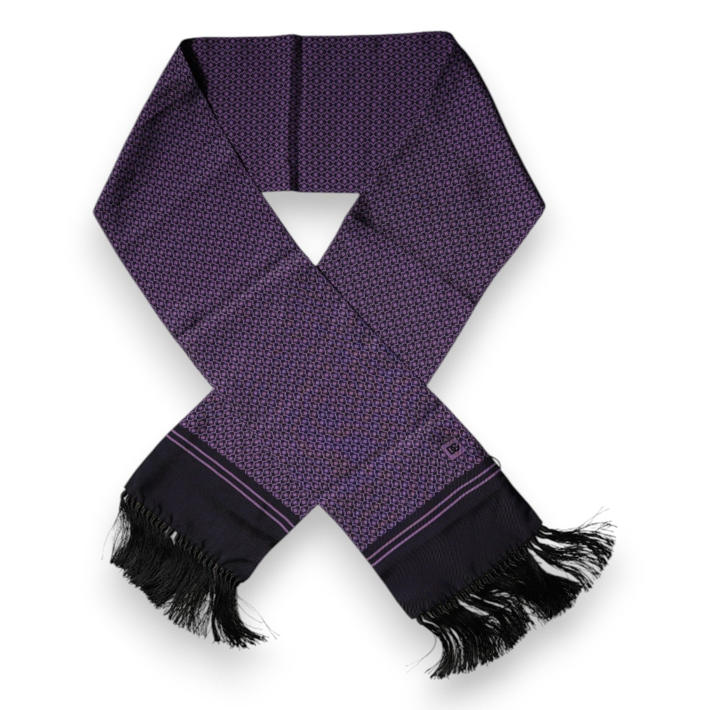 Purple Fantasy Silk Fringes Neck Wrap Scarf