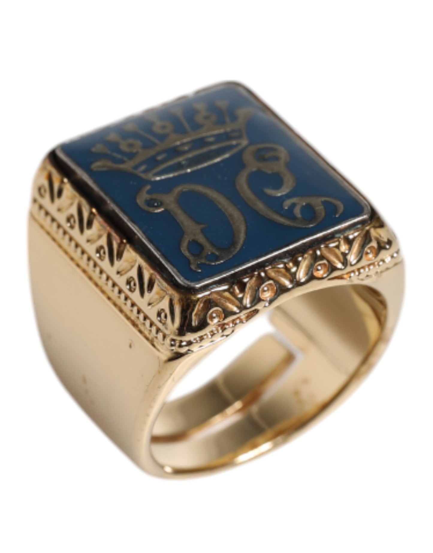 Gold Tone Sterling Silver 925 DG Crown Adjustable Ring