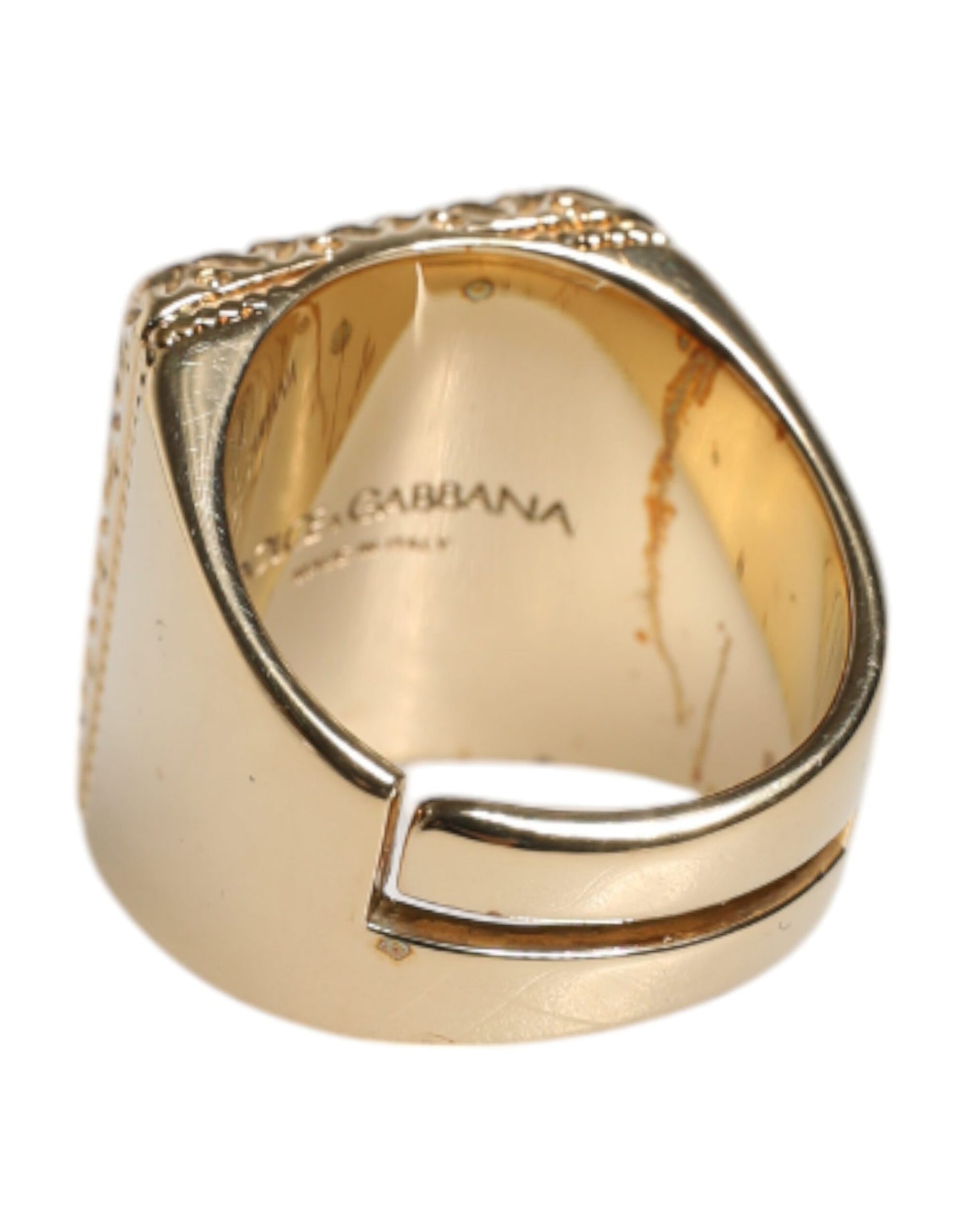 Gold Tone Sterling Silver 925 DG Crown Adjustable Ring