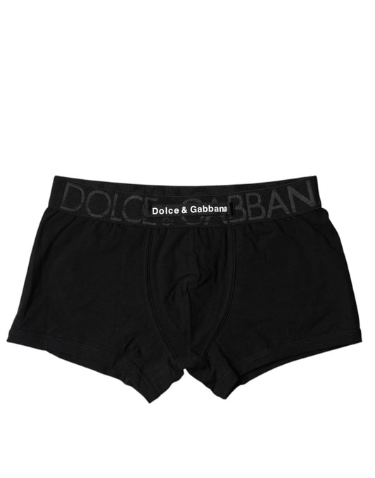 Black Cotton Stretch Regular Boxer Underwear