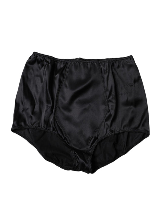 Black Silk Girdle High Waist Panty Underwear