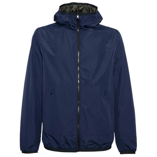 Blue Nylon Men's Reversible Jacket