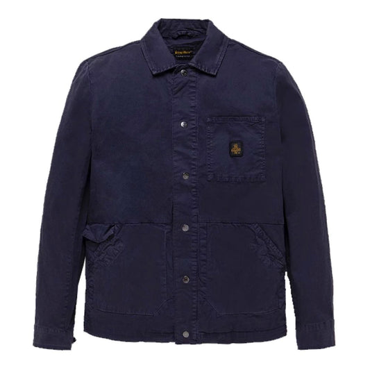 Blue Cotton Men Jacket