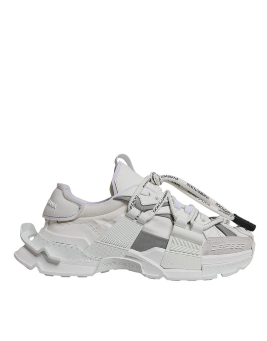 White Nylon Low Top Space Men Sneakers Shoes