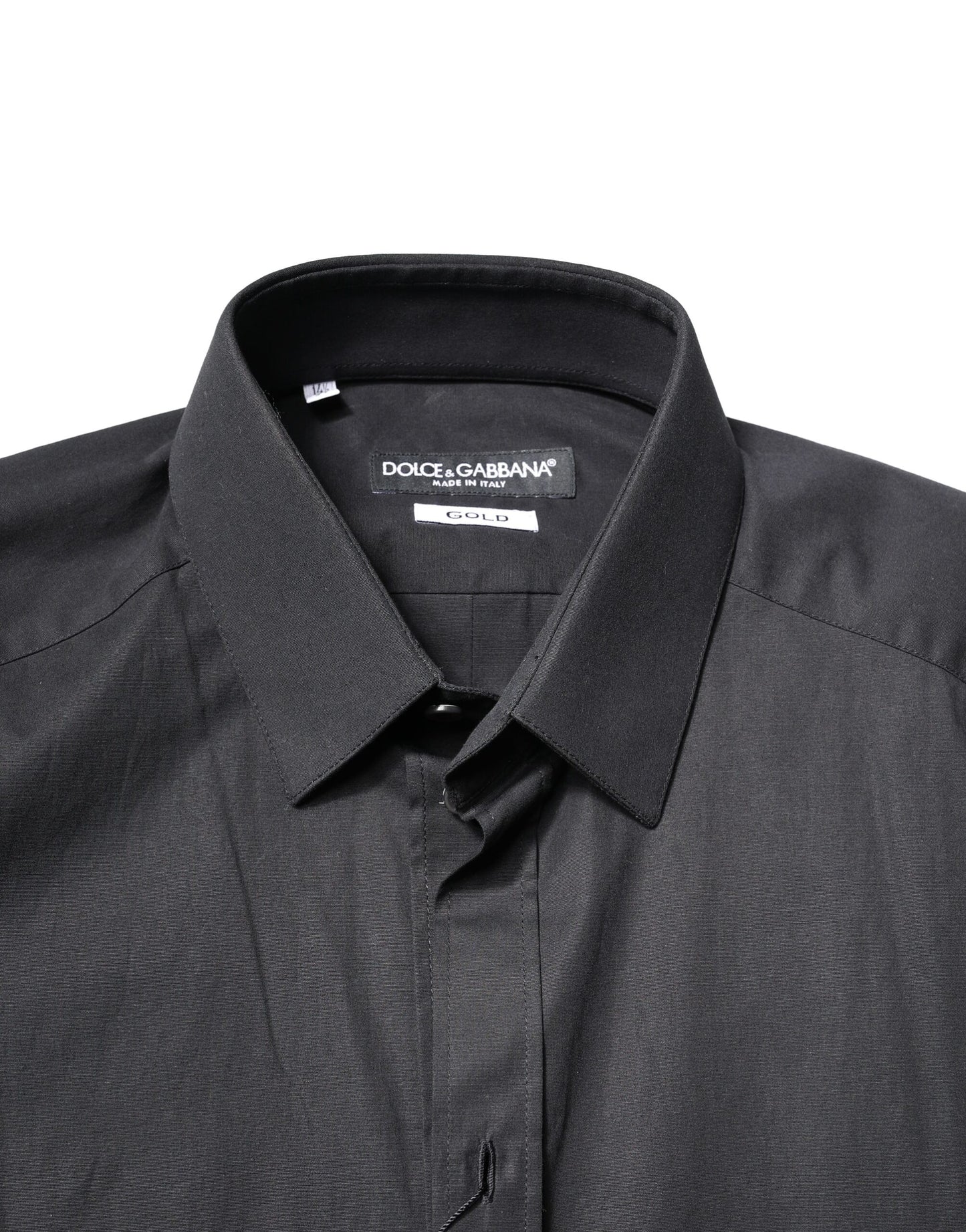 Black Cotton GOLD Long Sleeves Dress Shirt