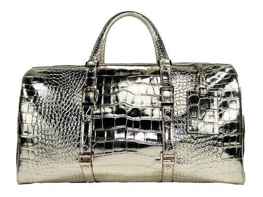 Bedford Travel XL Embossed Duffle Bag Weekender Gold