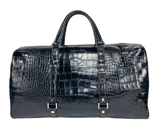 Bedford Travel XL Embossed Duffle Bag Weekender Black