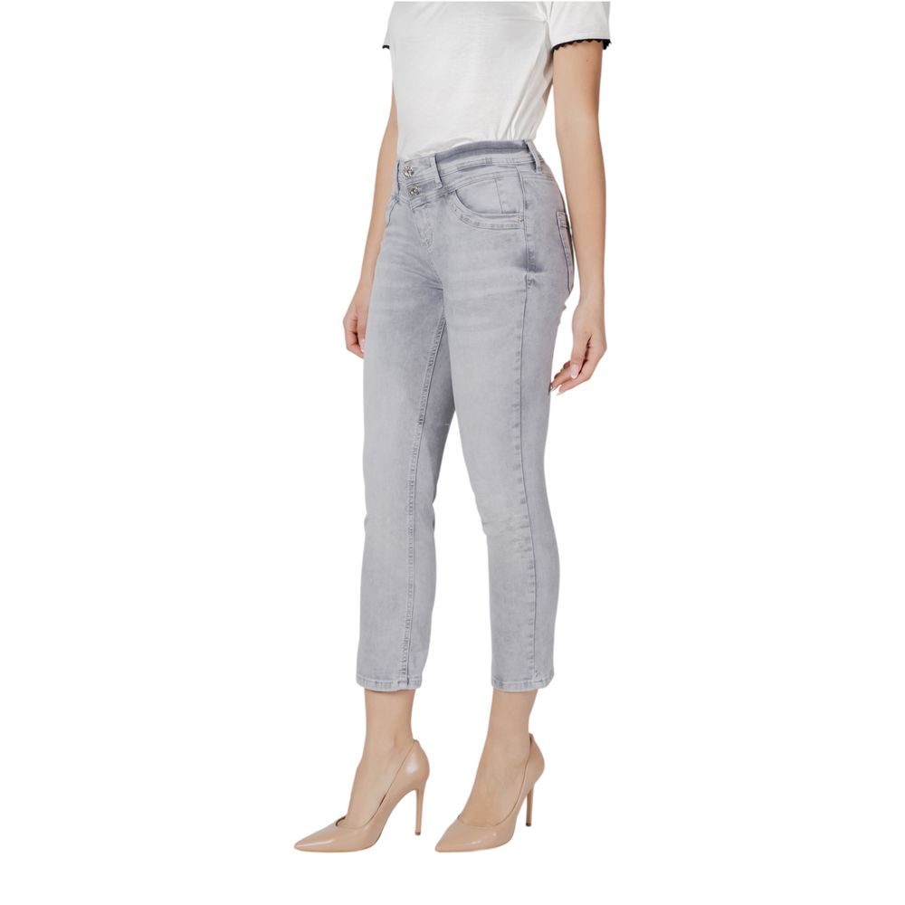 Gray Cotton Slim Fit Jean